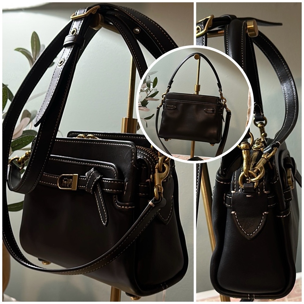 Authentic Coach Tate 18 Leather Crossbody in Black, EUC Like New!